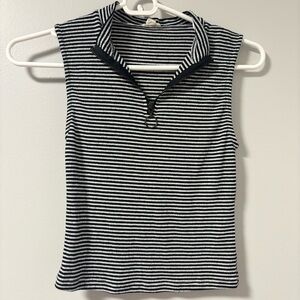 Garage Black and White Striped Tank Top